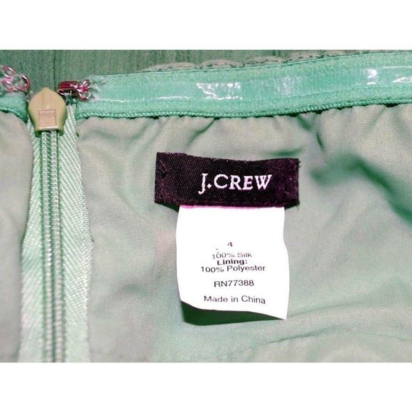 J Crew Emerald Green 100% Silk Strapless Dress - Picture 6 of 8